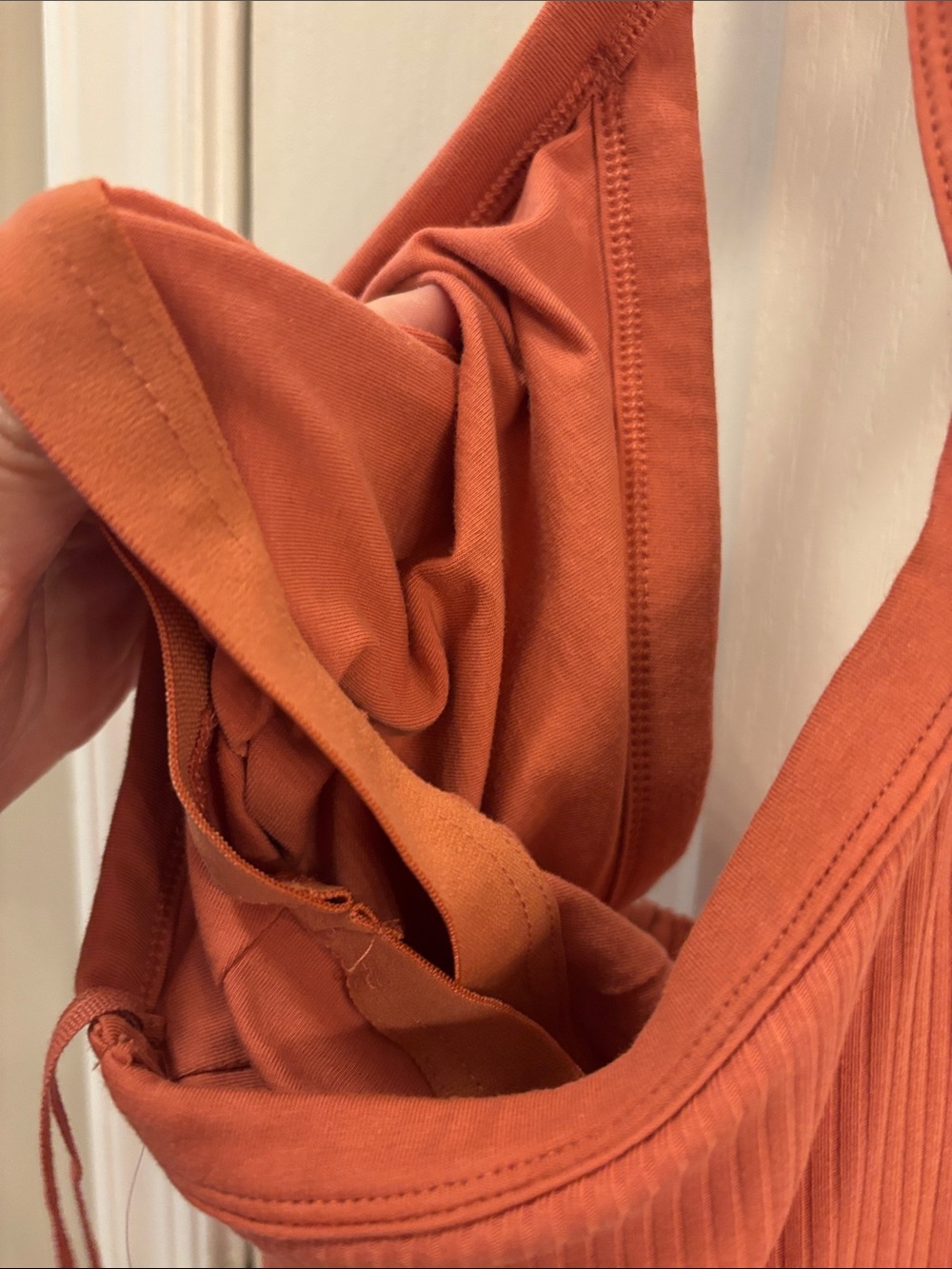 Old Navy Ribbed Rust-Orange Halter Tank size small - Picture 4 of 5